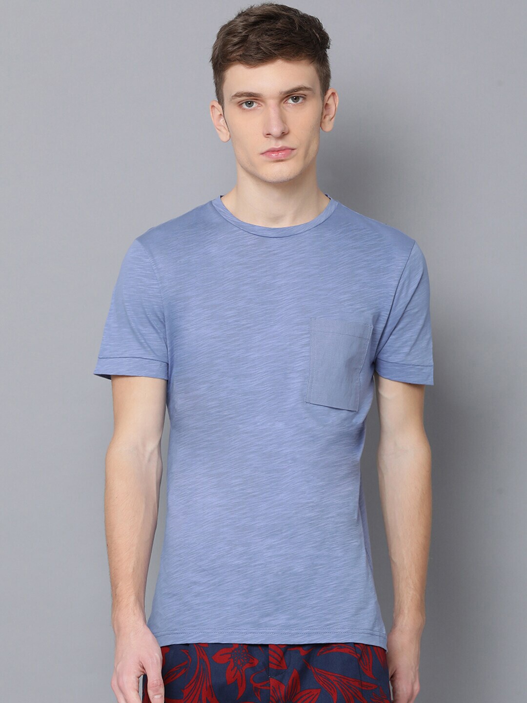 

Antony Morato Men Blue Solid Round Neck T-shirt