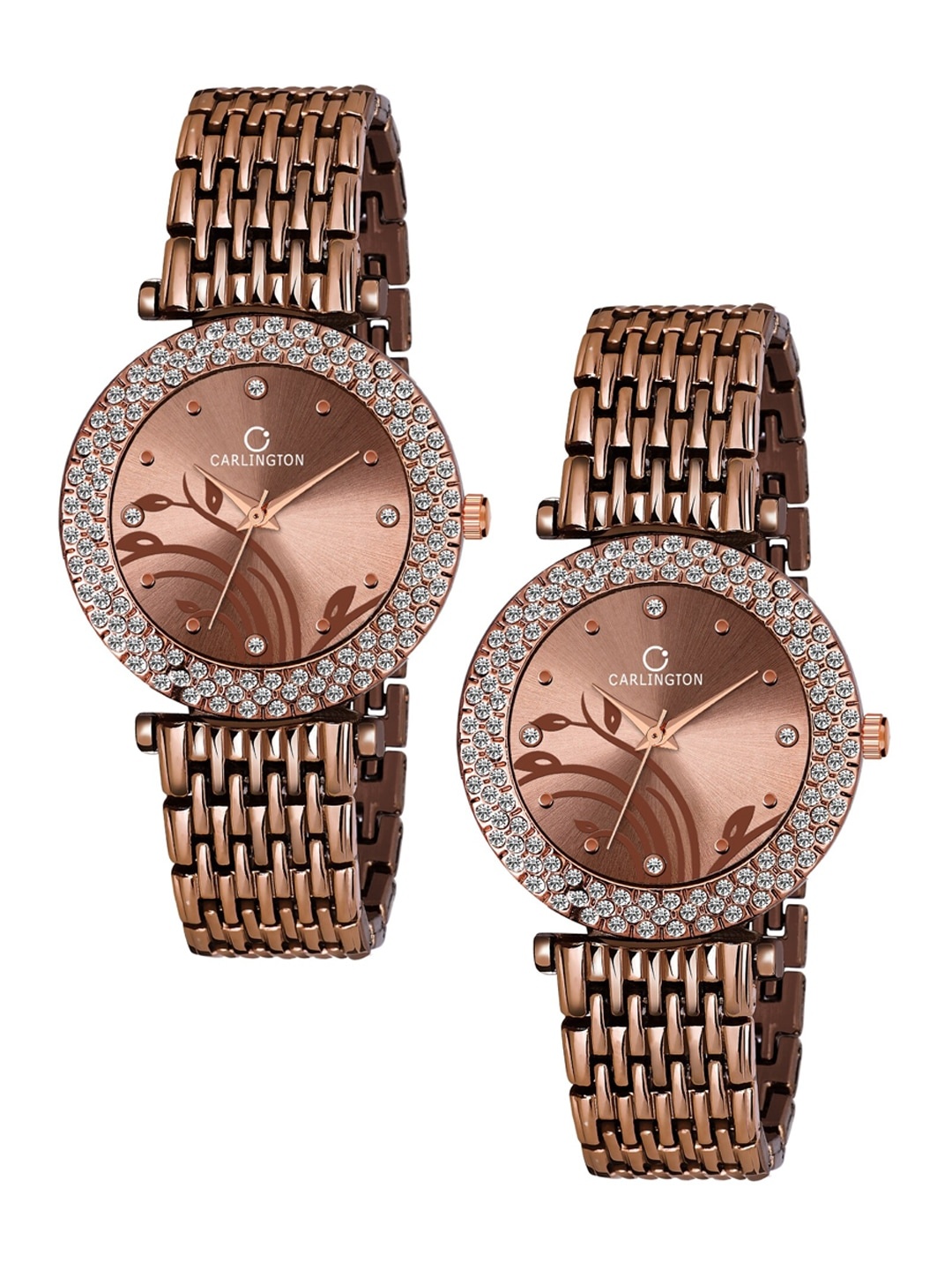 

CARLINGTON Women Brown Analogue Watch Combo