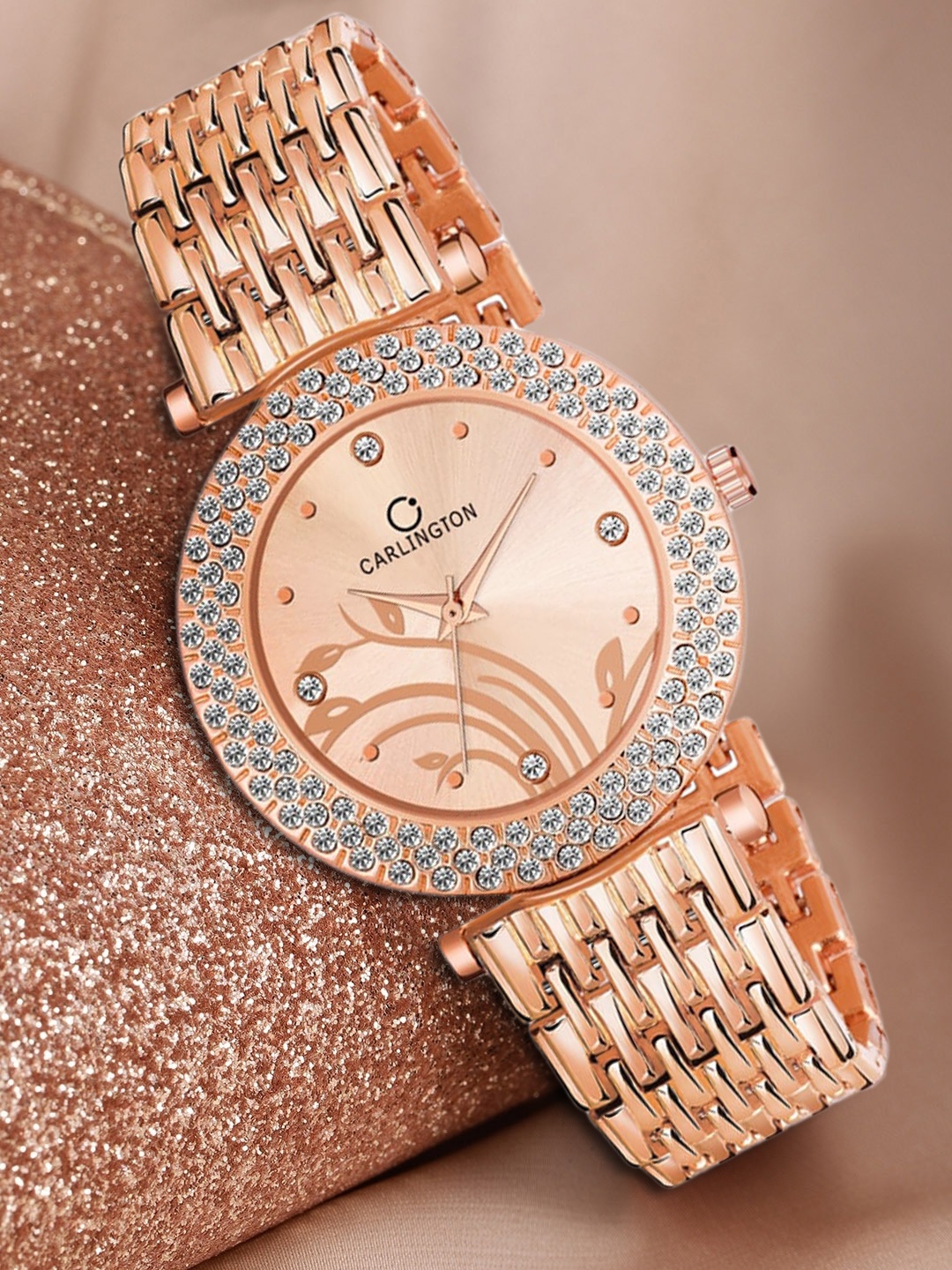 

CARLINGTON Women Set of 2 Rose Gold Analogue Watch Combo 2X 105 RoseGold