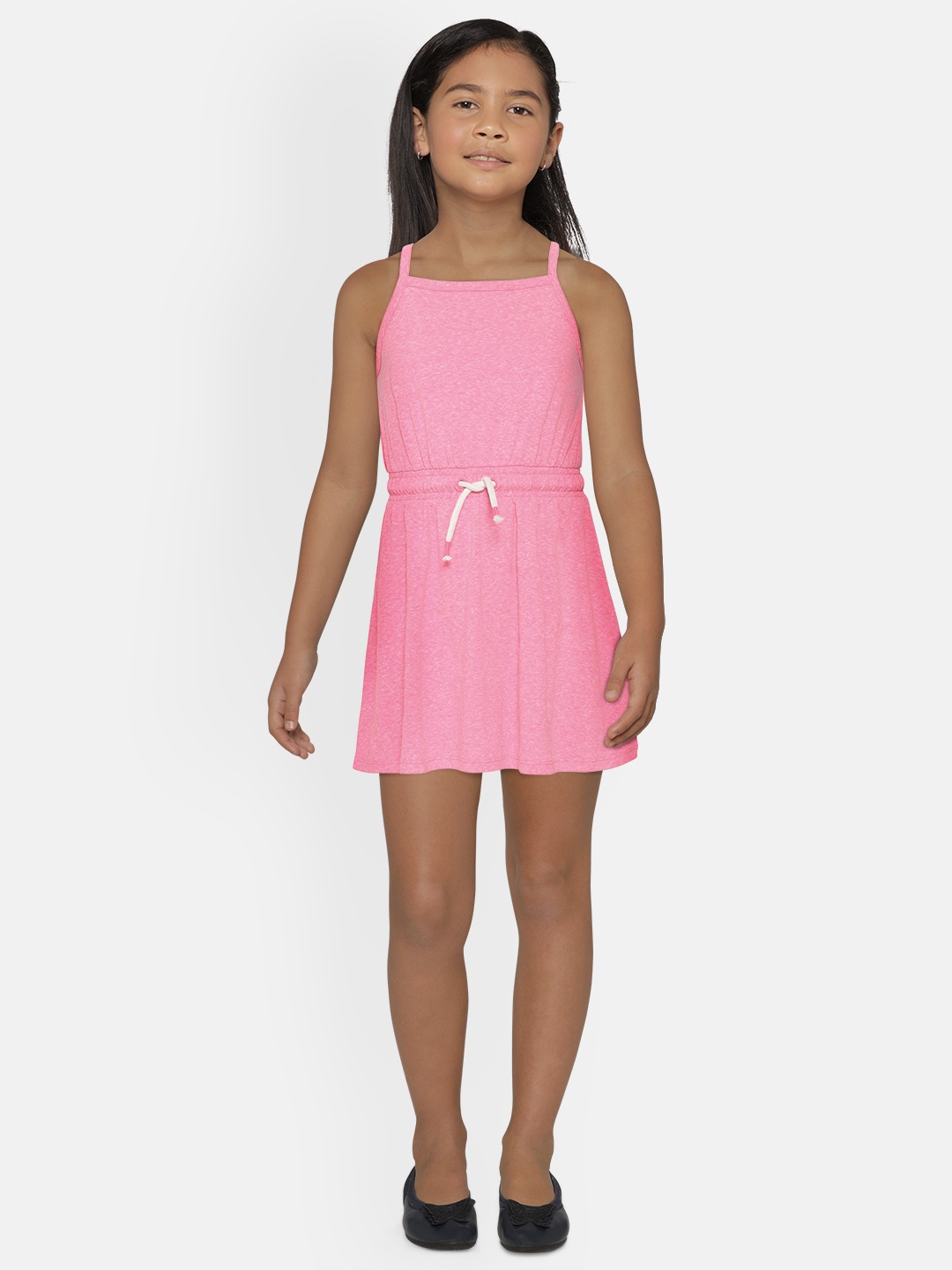 

Marks & Spencer Girls Pink Solid Fit & Flare Dress