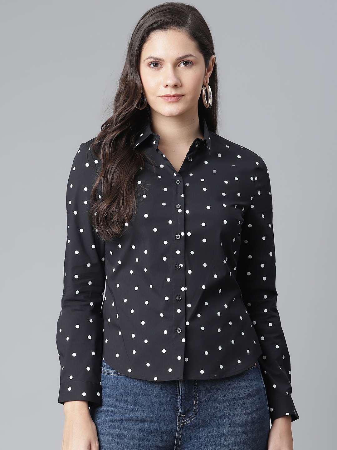 

Marks & Spencer Women Black Printed Casual Shirt