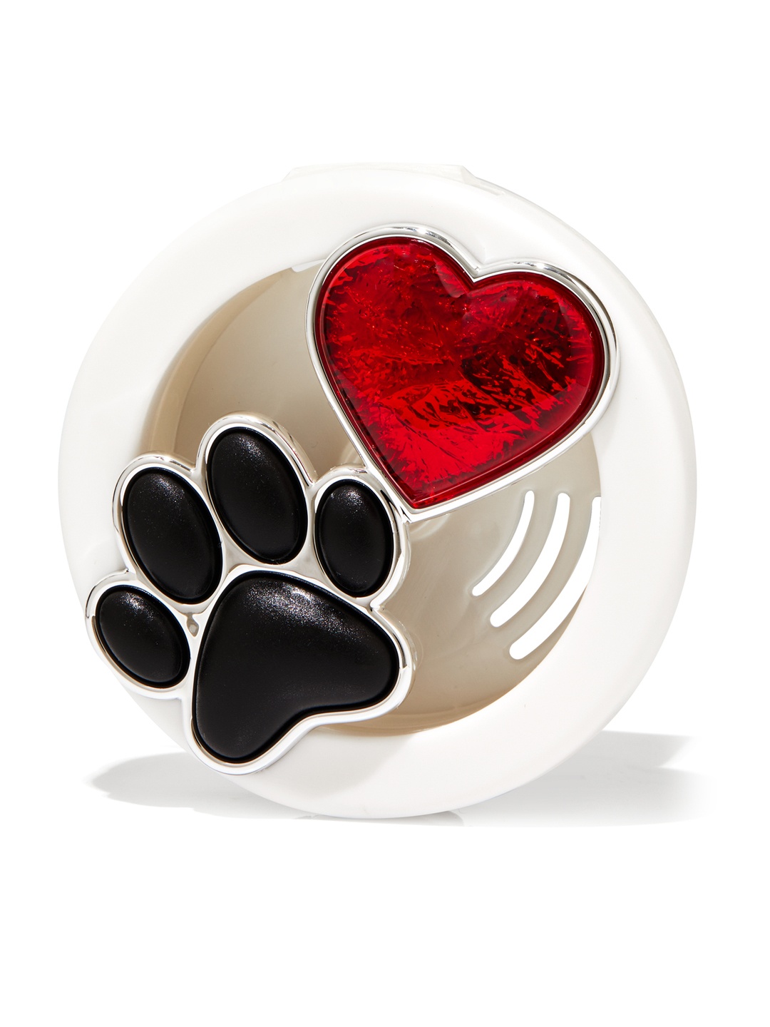 

Bath & Body Works Paw & Heart Vent Clip Car Fragrance Holder, Red