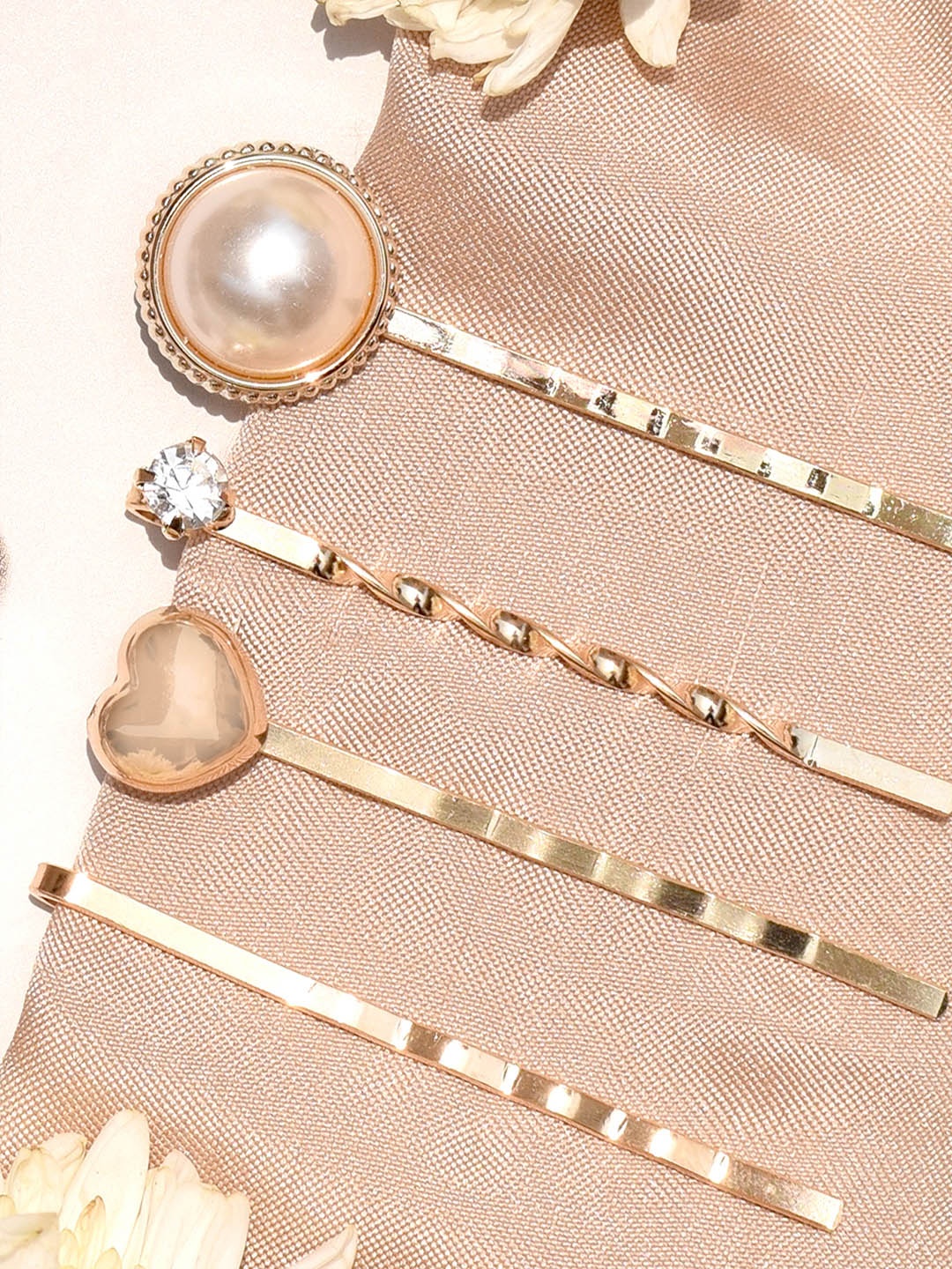 

JOKER & WITCH Women Gold-Toned Set of 4 Embellished Hair Accessory Set