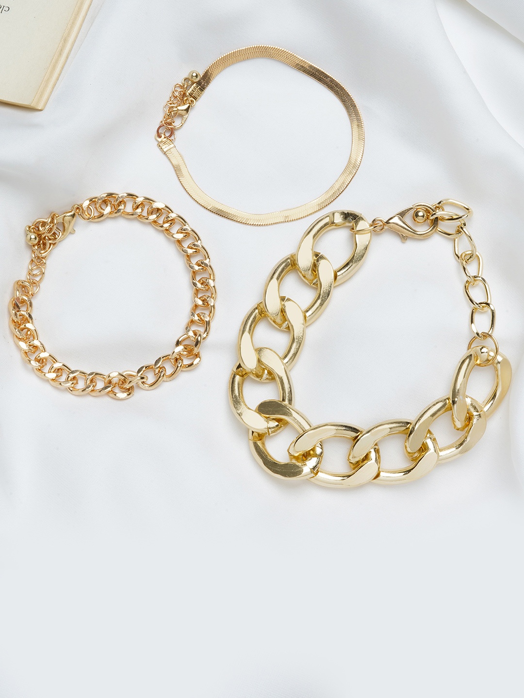 

JOKER & WITCH Pack Of 3 Gold-Plated Link Bracelets
