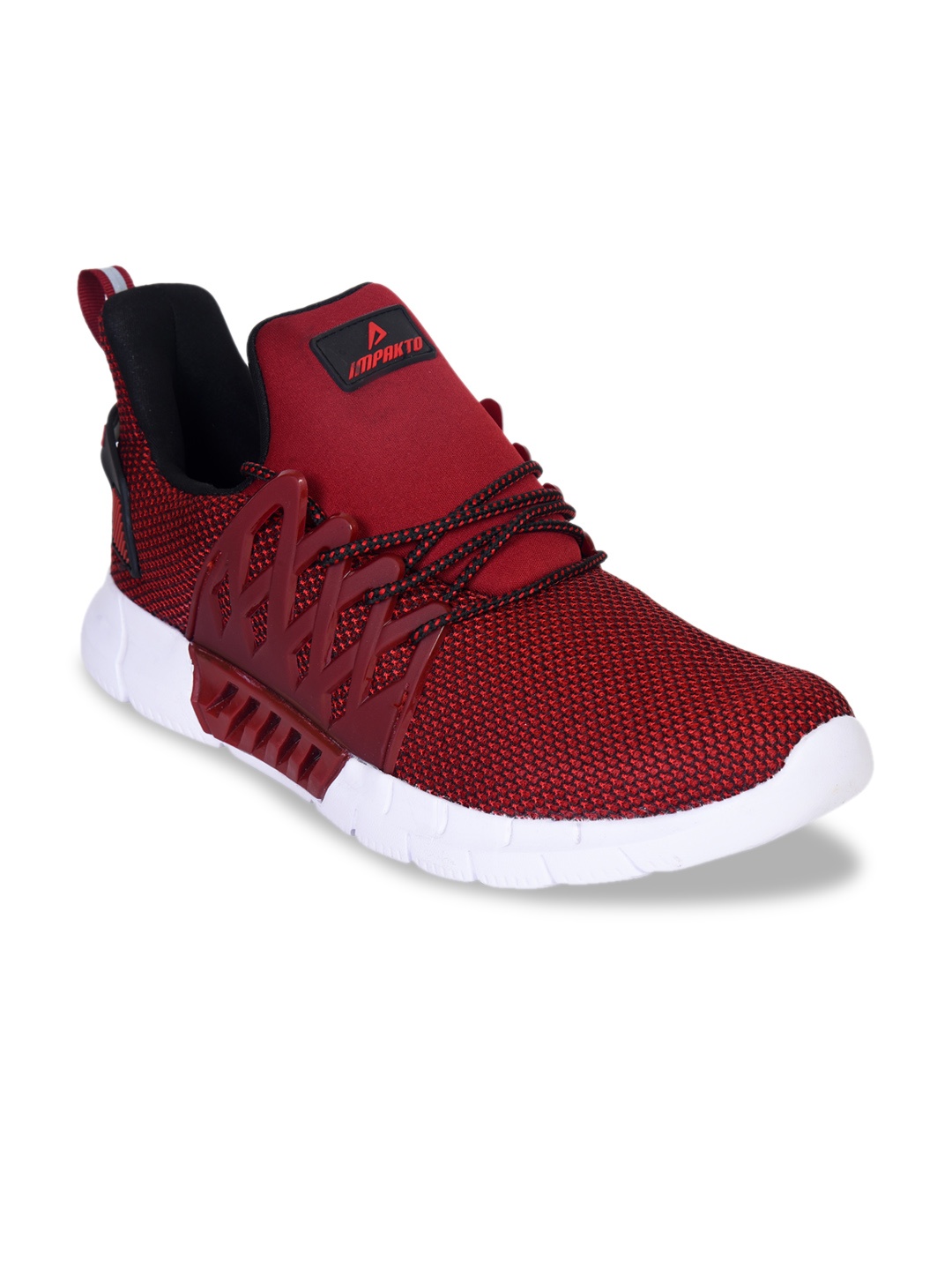

IMPAKTO Men Red Mesh Running Shoes