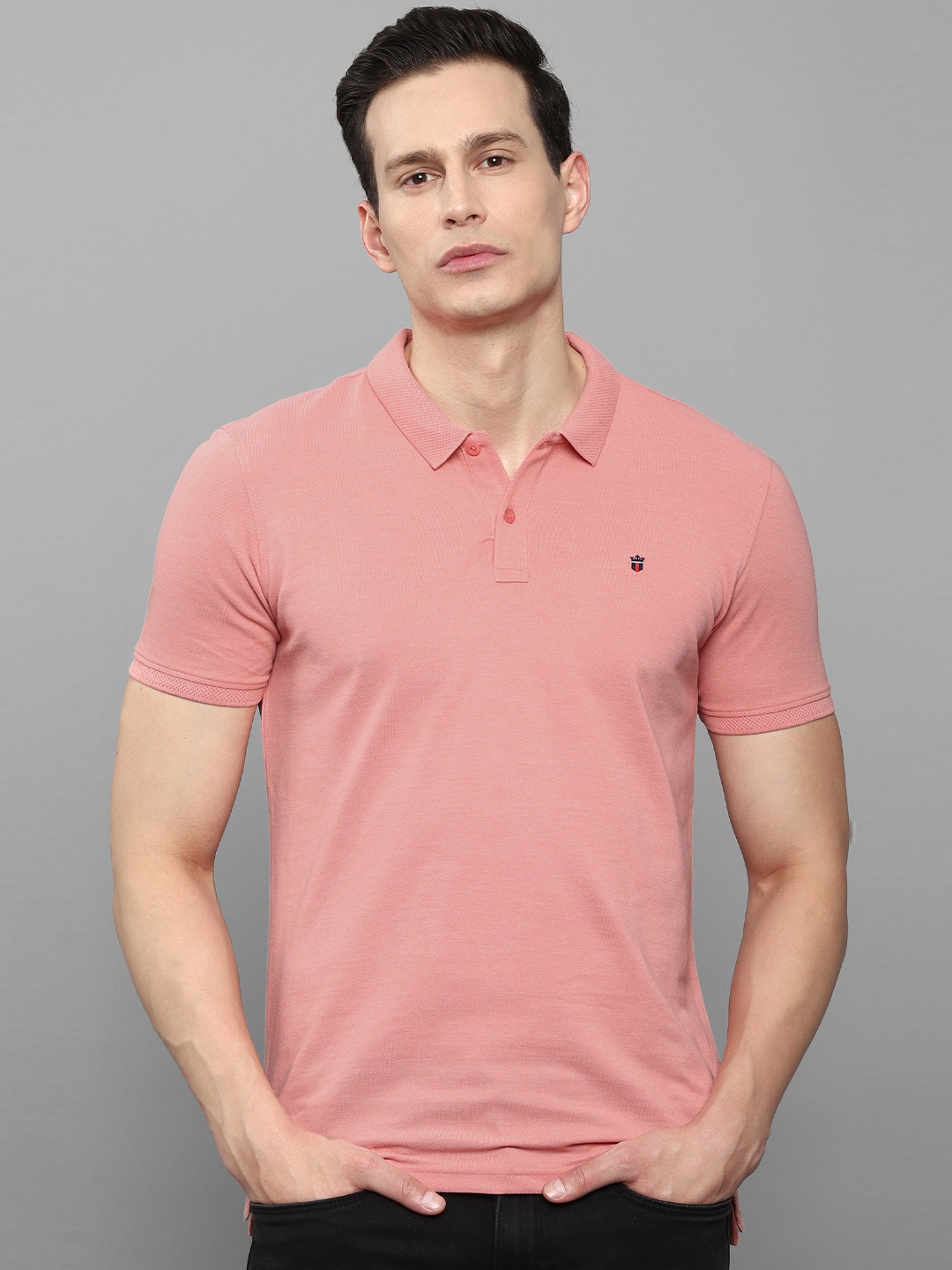 

Louis Philippe Sport Men Peach-Coloured Polo Collar T-shirt