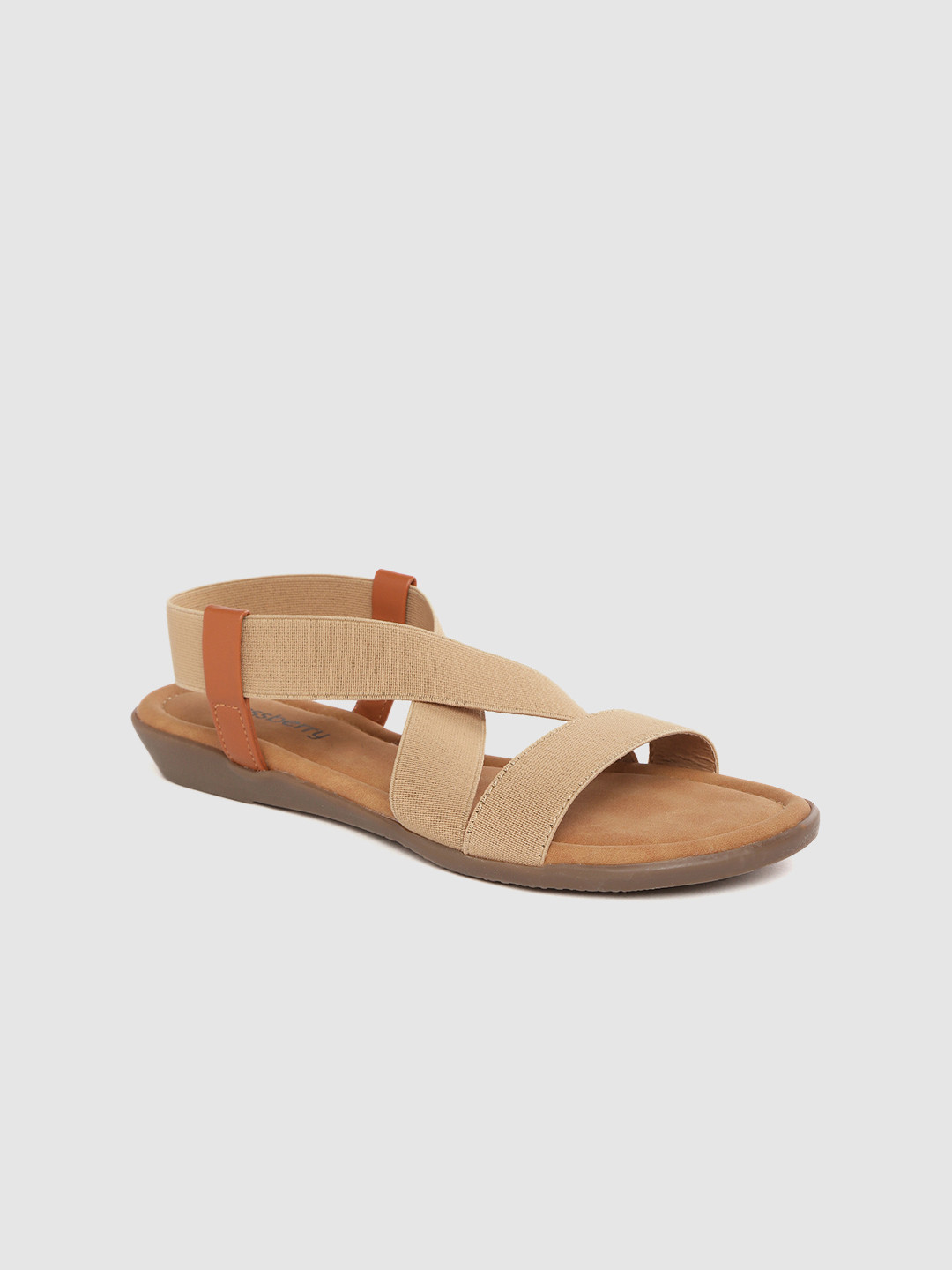 

DressBerry Women Beige Solid Open Toe Flats
