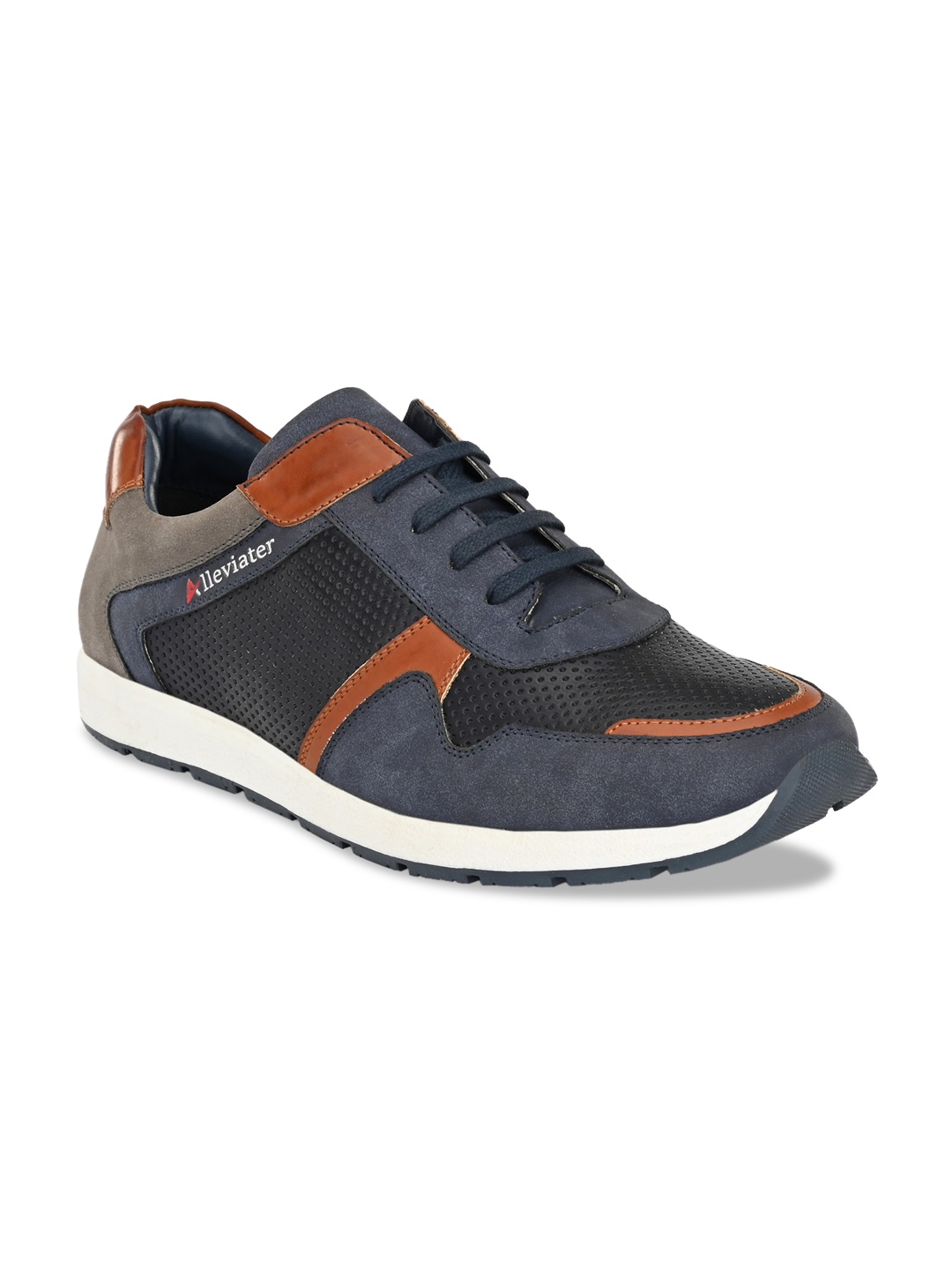 

Alleviater Men Navy Blue & Brown Colourblocked Sneakers