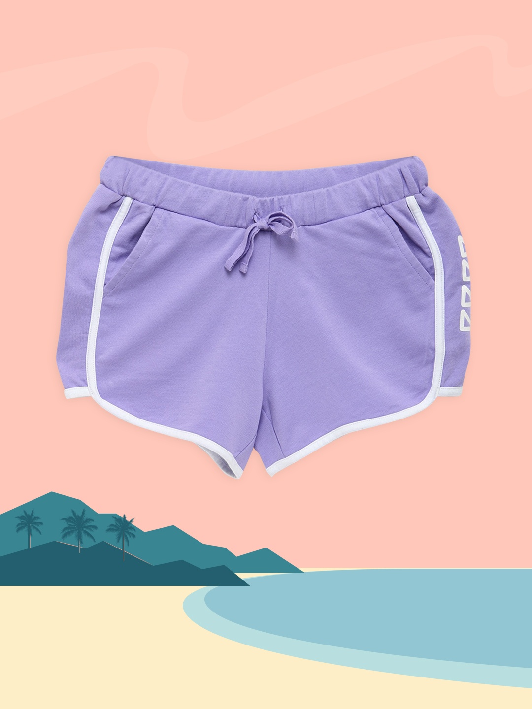 

Pepe Jeans Girls Lavender Solid Regular Fit Sports Shorts