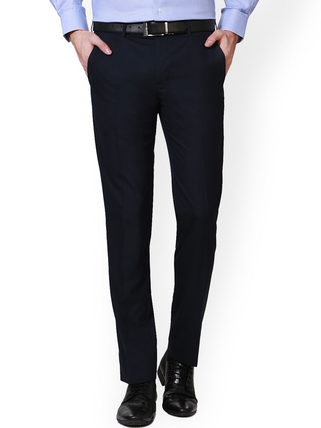 

Van Heusen Navy Slim Formal Trousers, Navy blue