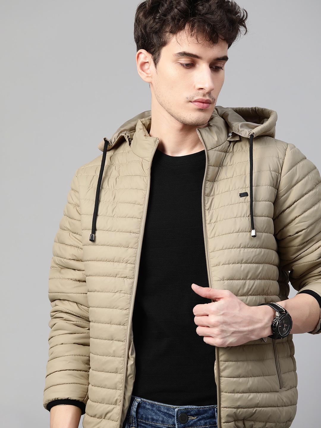 

Roadster Men Beige Padded Jacket