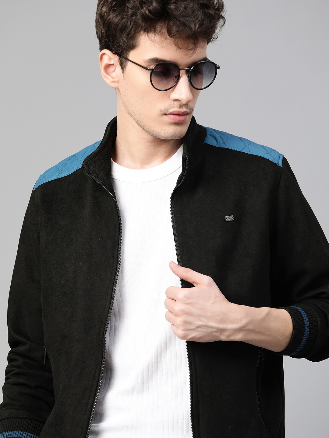 

Roadster Men Black Solid Bomber Jacket