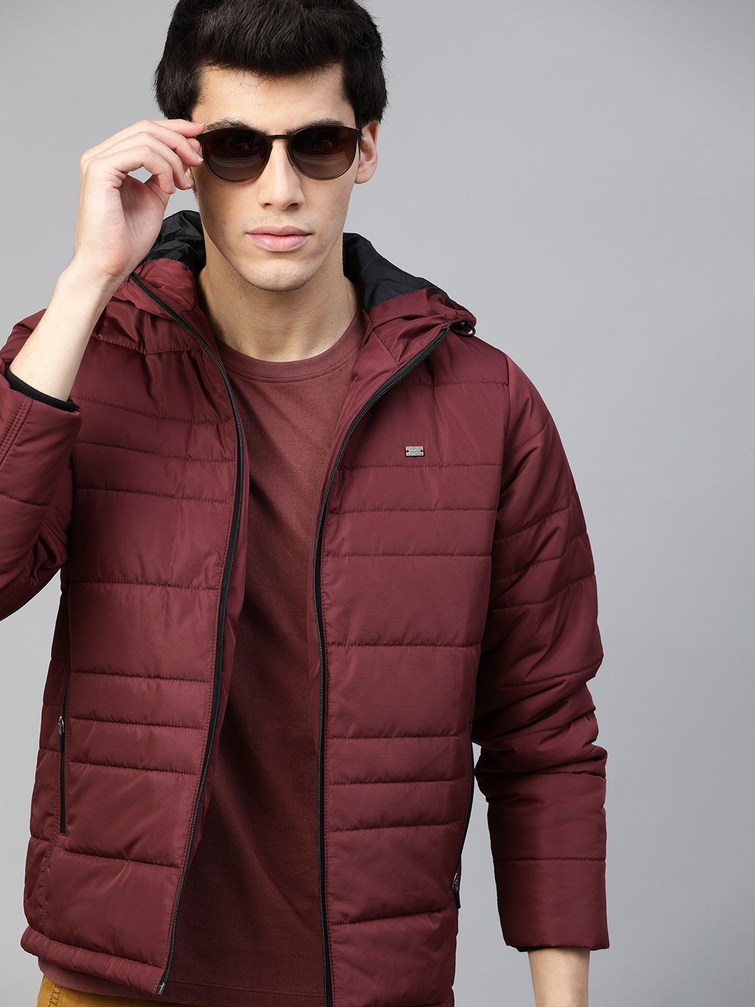 

Roadster Men Maroon Padded Jacket