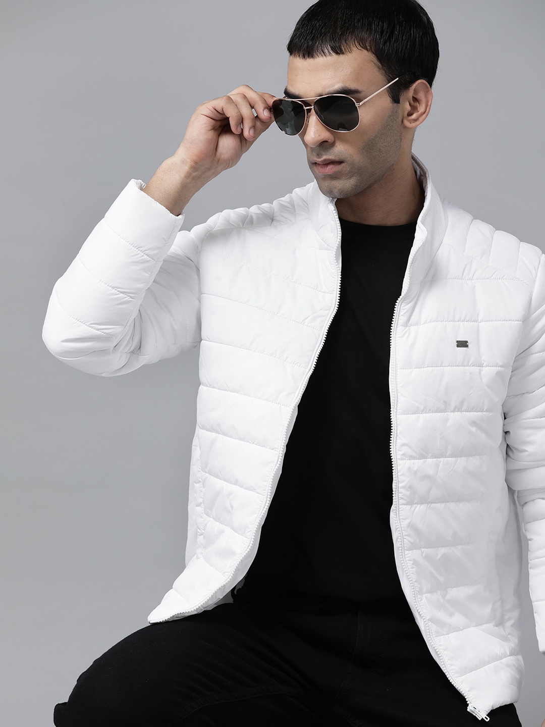 

Roadster Men White Padded Jacket