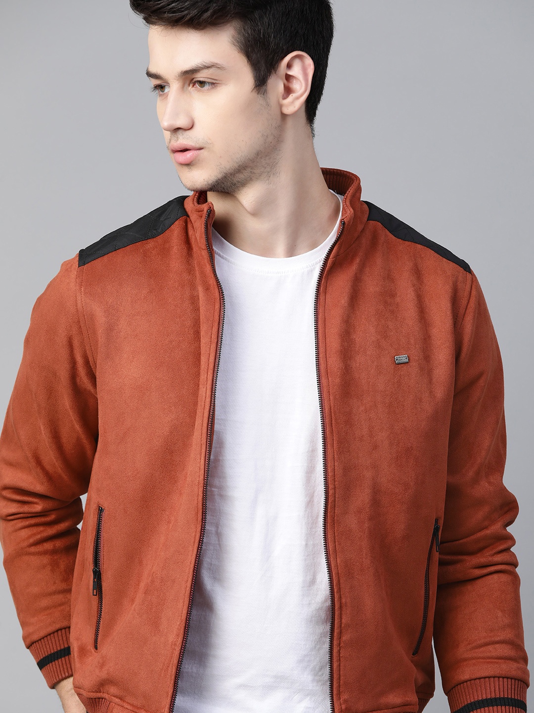 

Roadster Men Rust Brown Solid Tailored Jacket