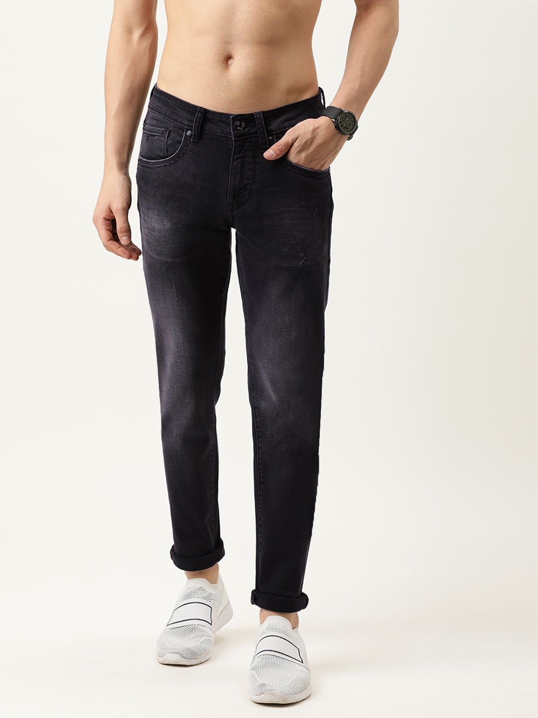 

Flying Machine Men Black Jackson Skinny Fit Low-Rise Light Fade Stretchable Jeans