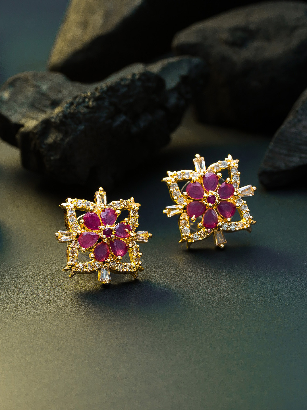 

aadita Gold-Plated Handcrafted Contemporary Studs
