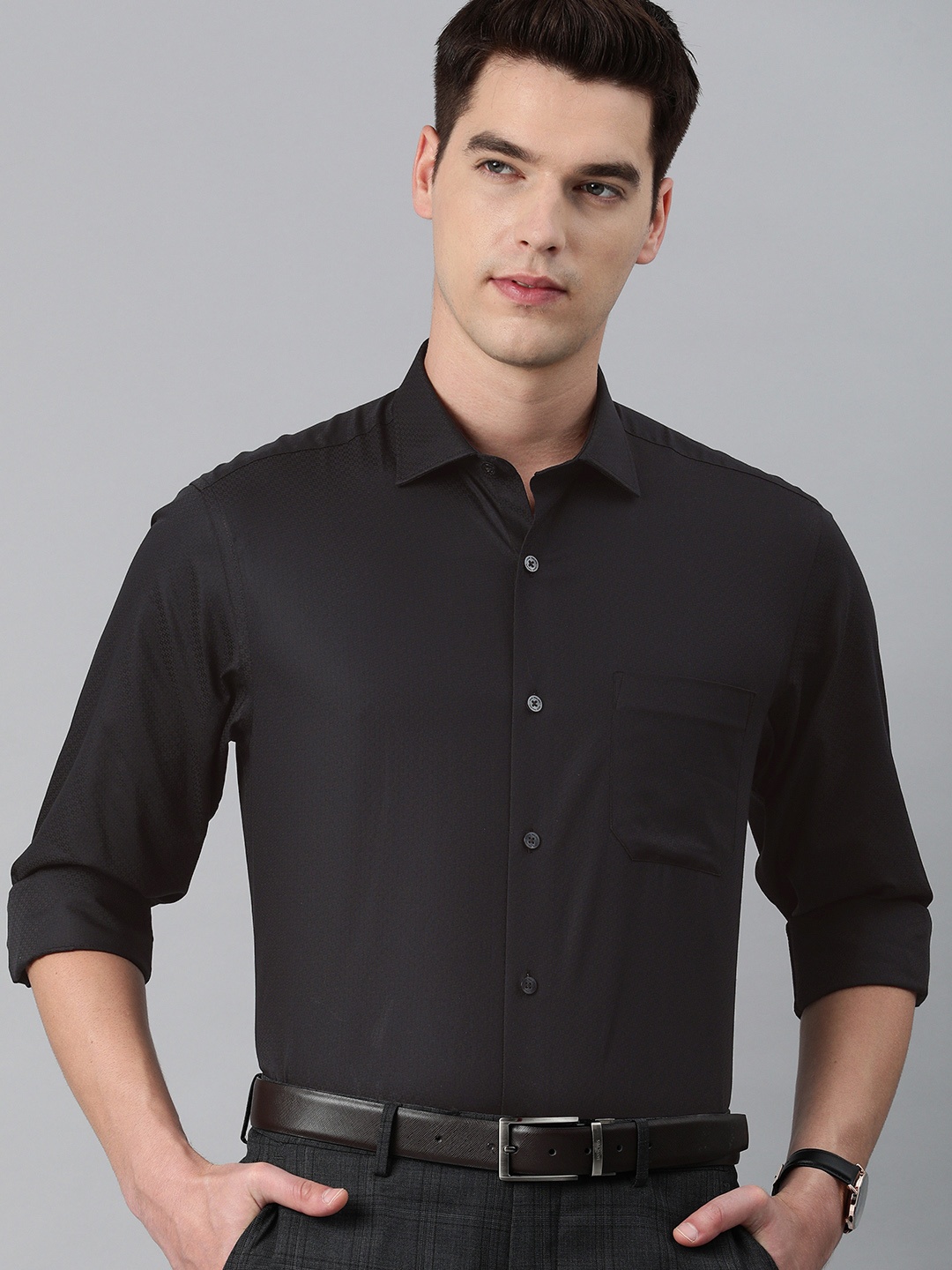 

Louis Philippe Gods & Kings Men Black Slim Fit Formal Shirt