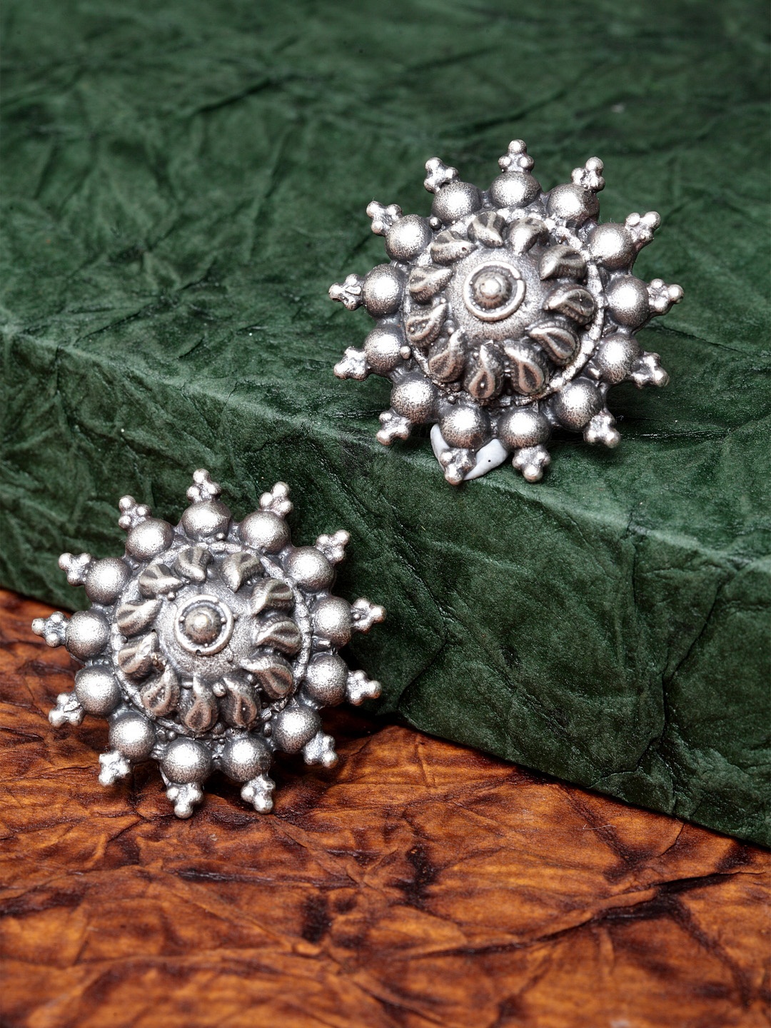 

PANASH Silver-Toned Contemporary Studs