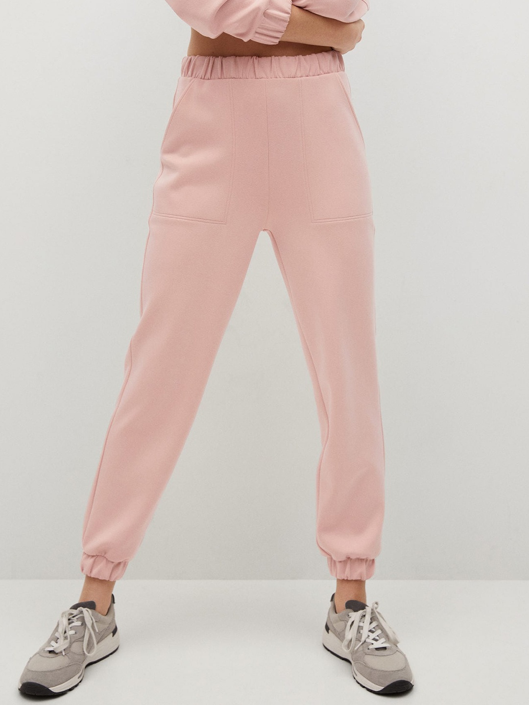 

MANGO Women Pink Sustainable Relaxed Fit Cropped Joggers