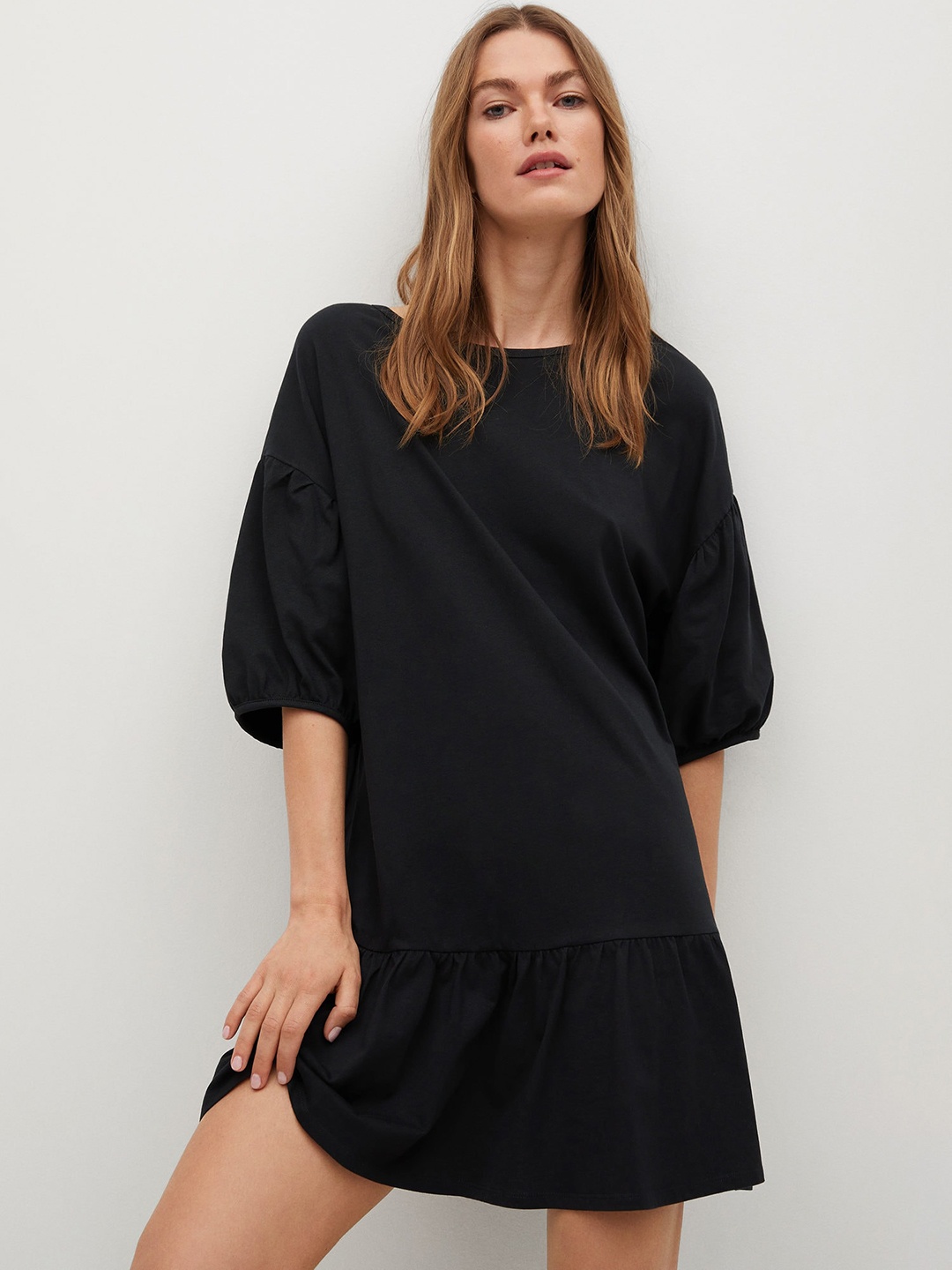 

MANGO Women Black Sustainable Organic Cotton Shift Dress