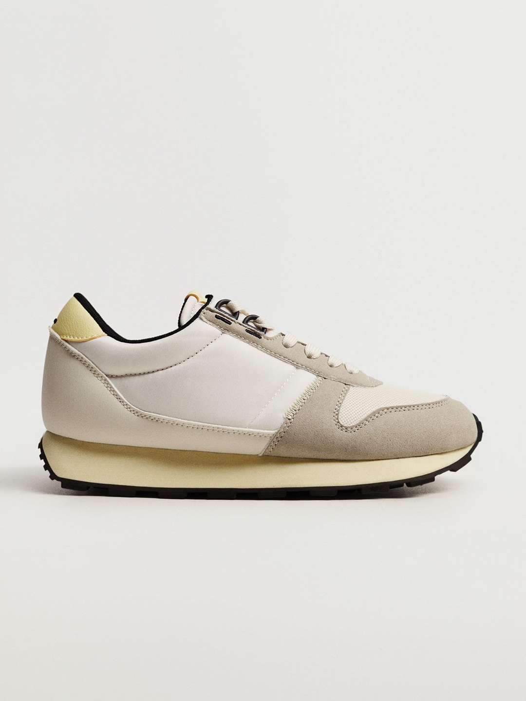

MANGO Women White & Taupe Colourblocked Sneakers