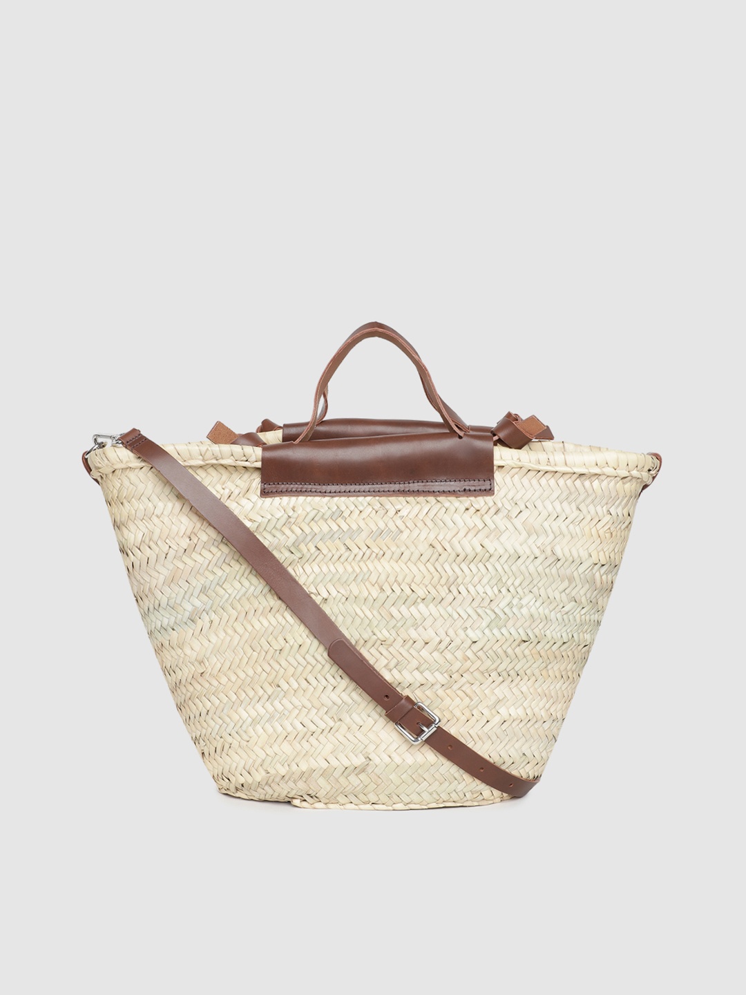 

MANGO Beige Self Design Sustainable IBIZA Handheld Bag