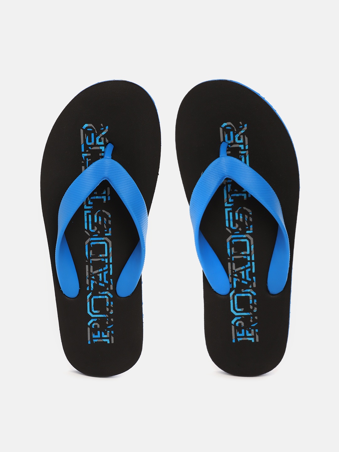 

Roadster Men Blue & Black Printed Thong Flip-Flops