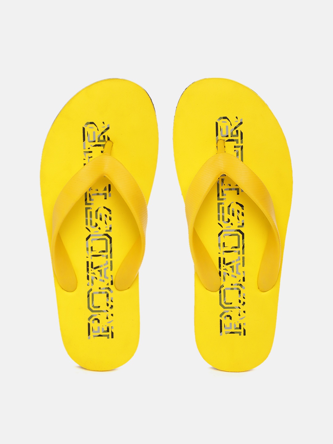 

Roadster Men Yellow & Green Printed Thong Flip-Flops