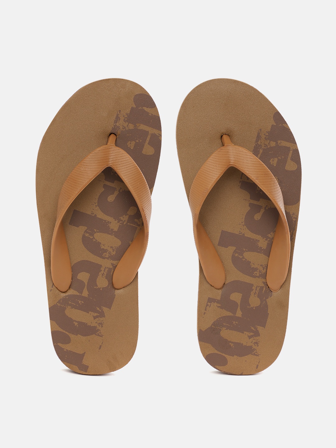 

Roadster Men Brown Brand Logo Print Thong Flip-Flops