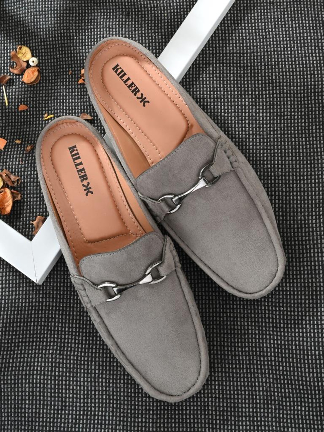 

Killer Men Grey Solid Horsebit Loafers