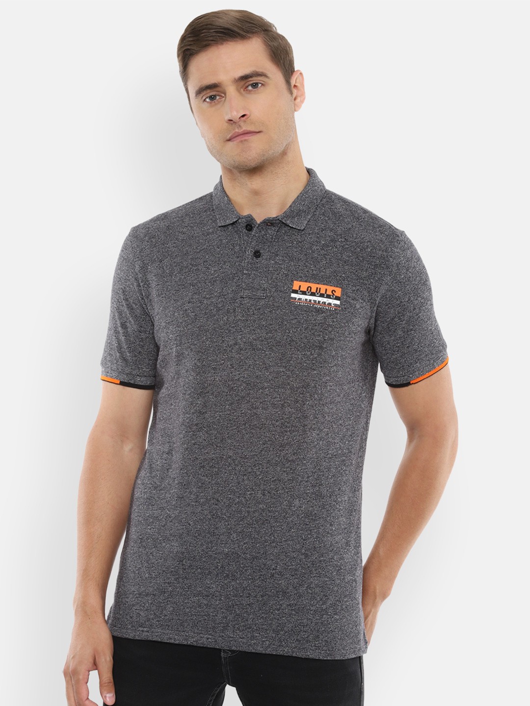 

Louis Philippe Sport Men Grey Self Design Round Neck T-shirt