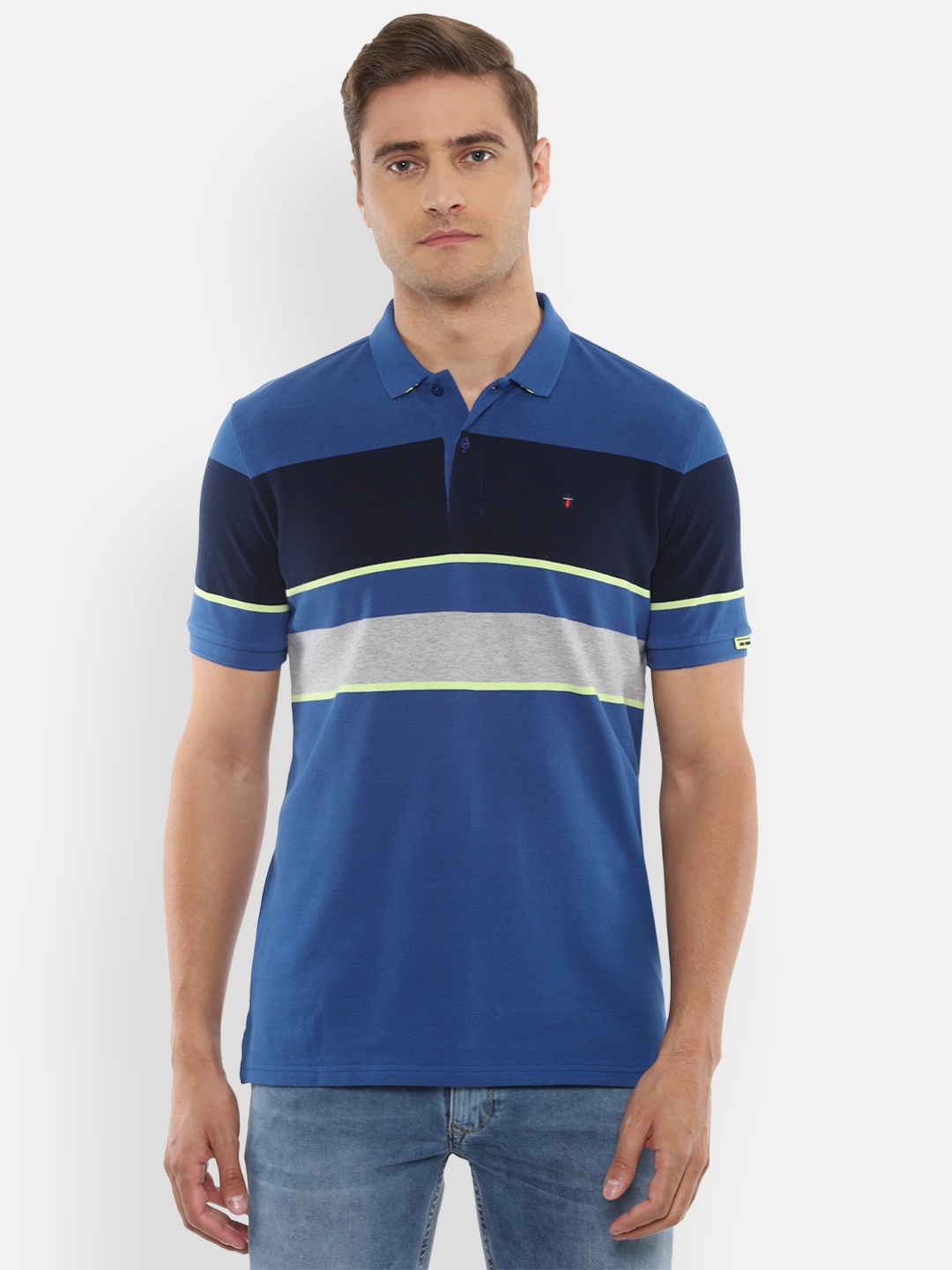 

Louis Philippe Sport Men Navy Blue Polo Collar T-shirt