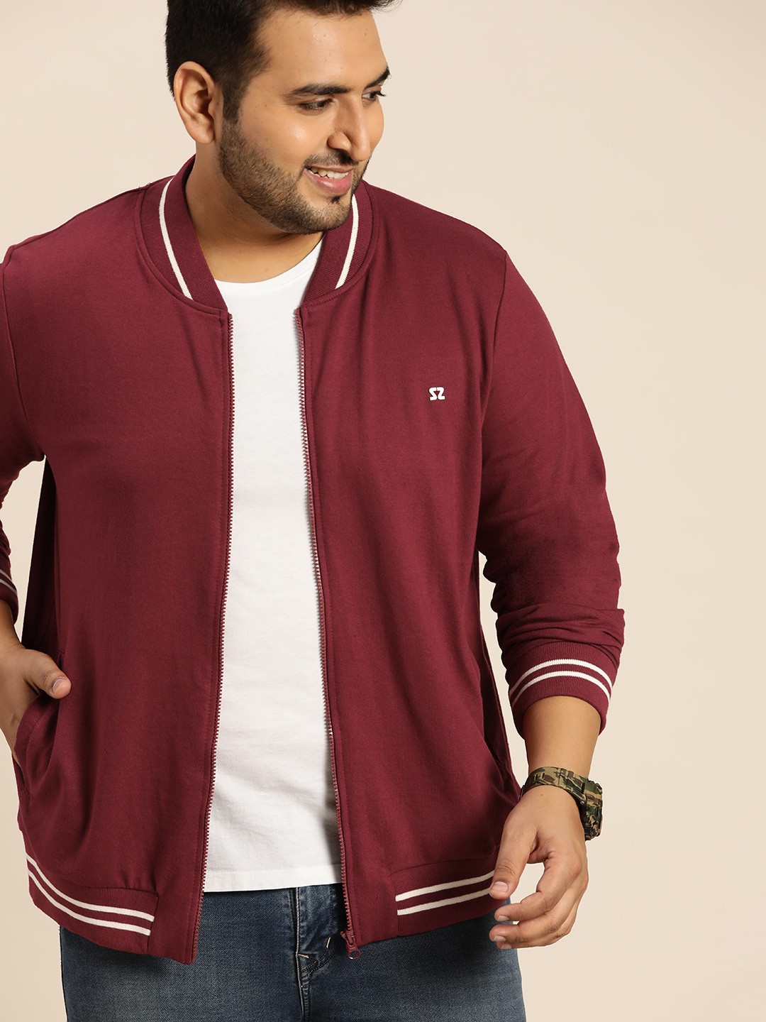 

Sztori Men Plus Size Maroon Sweatshirt