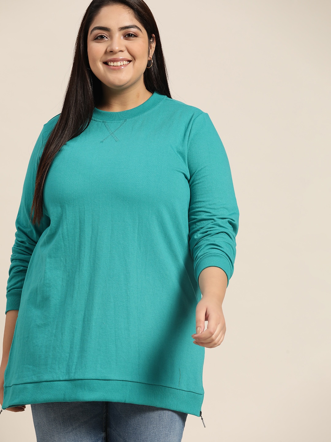 

Sztori Women Blue Plus Size Sweatshirt