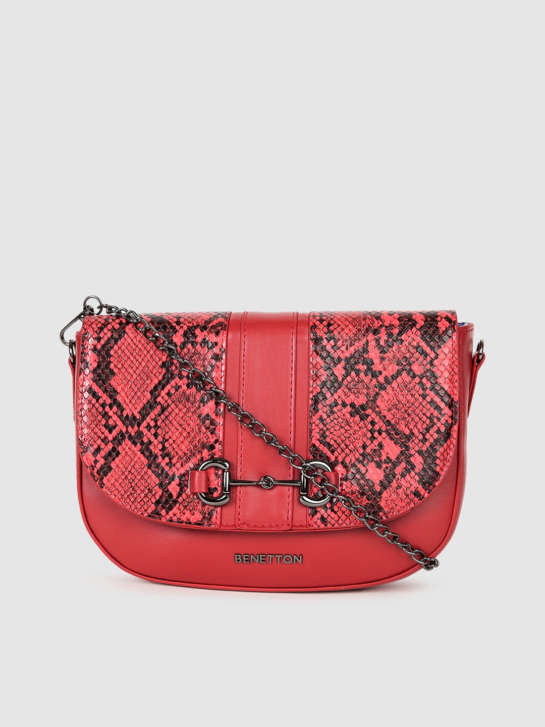

United Colors of Benetton Women Red Textured Sling Bag