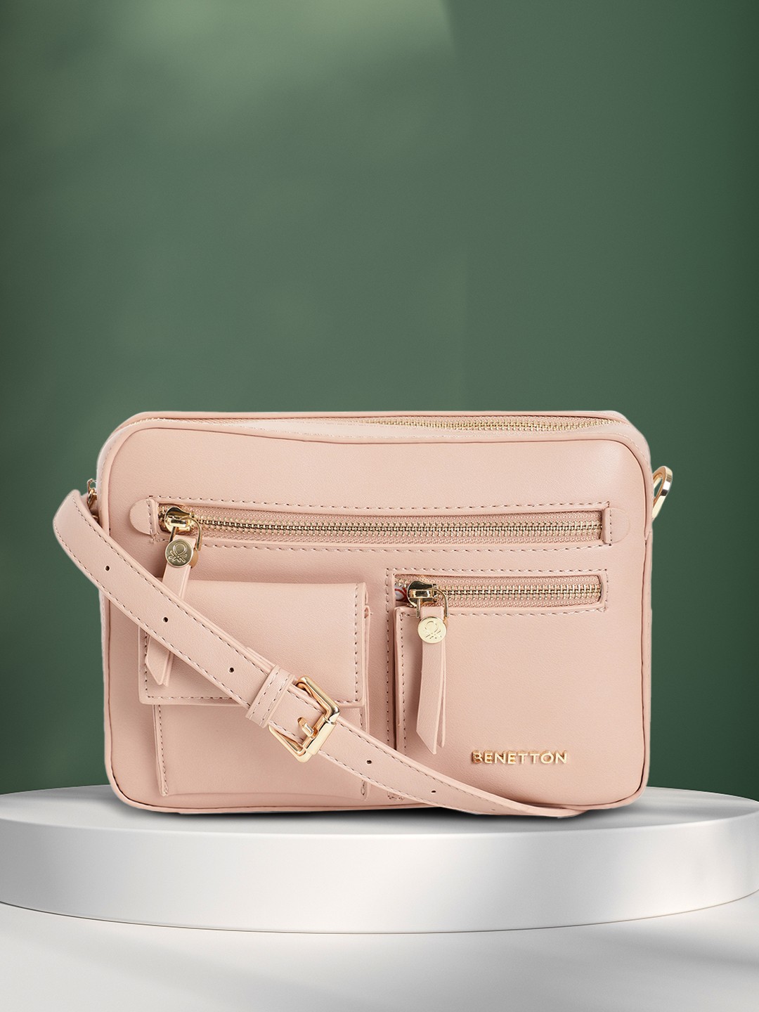 

United Colors of Benetton Beige Structured Sling Bag