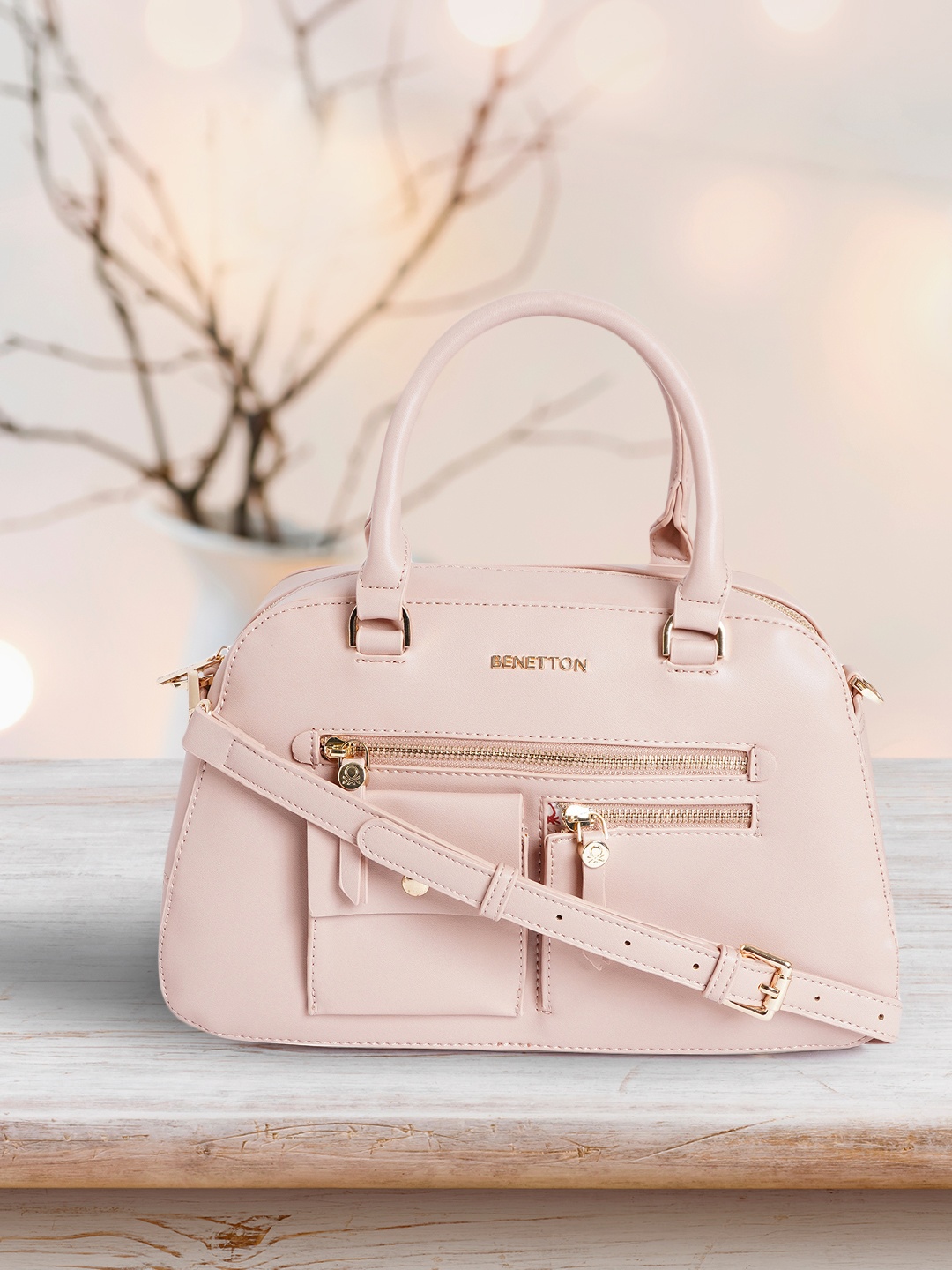 

United Colors of Benetton Beige Solid Shoulder Bag