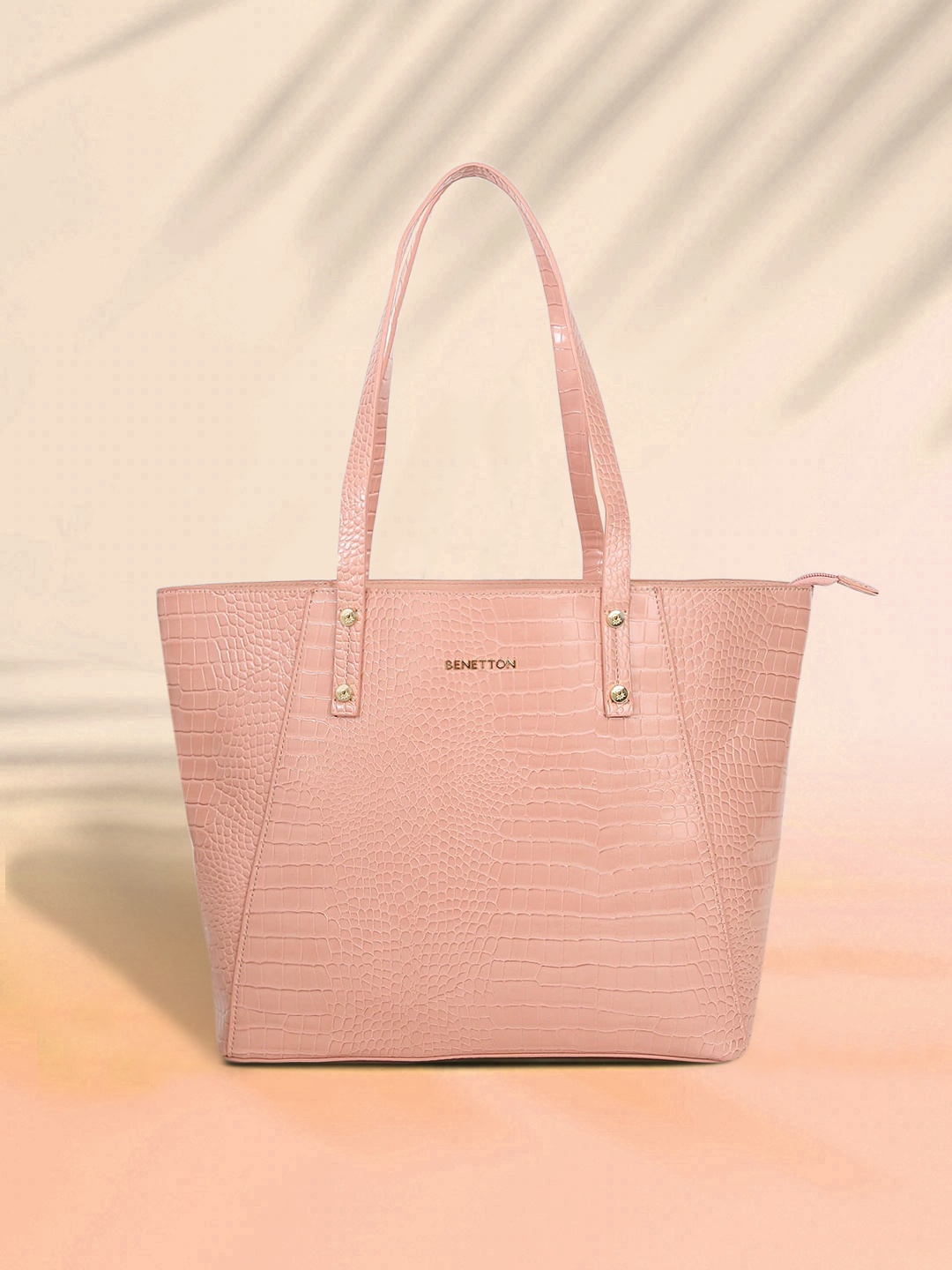 

United Colors of Benetton Pink Animal Textured Shoulder Bag