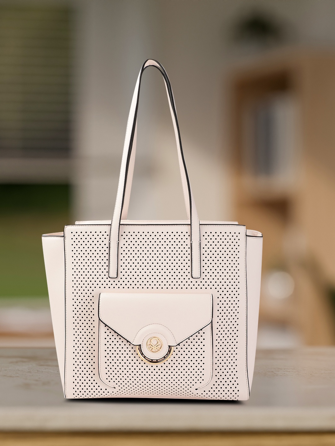 

United Colors of Benetton Light Pink Laser Cut Swagger Shoulder Bag