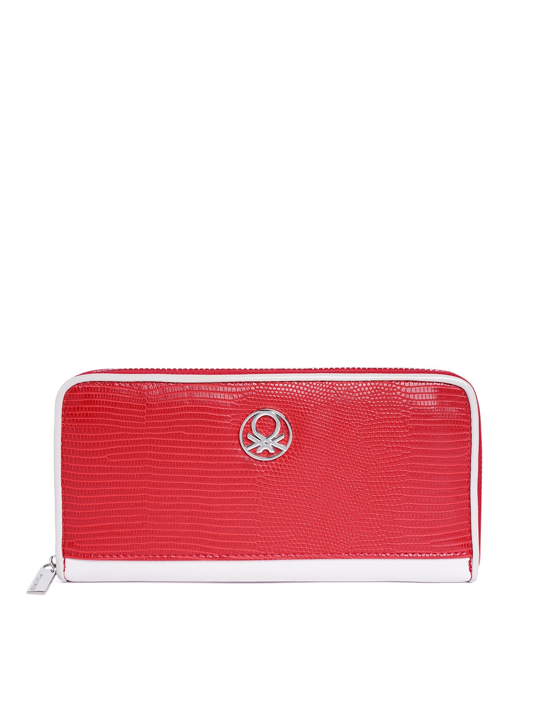 

United Colors of Benetton Women Red Textured Zip Around Wallet