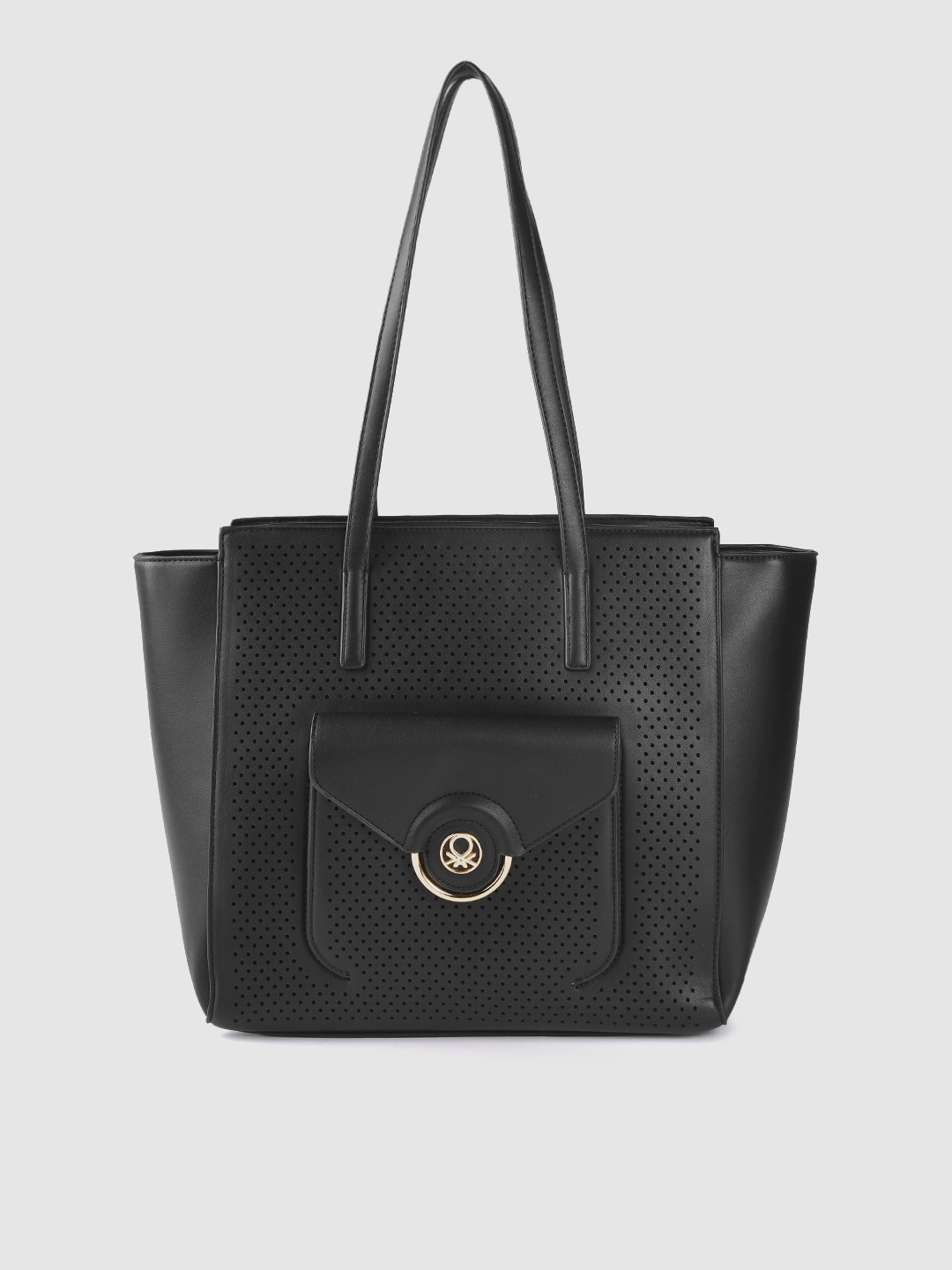 

United Colors of Benetton Black Laser Cut Swagger Shoulder Bag