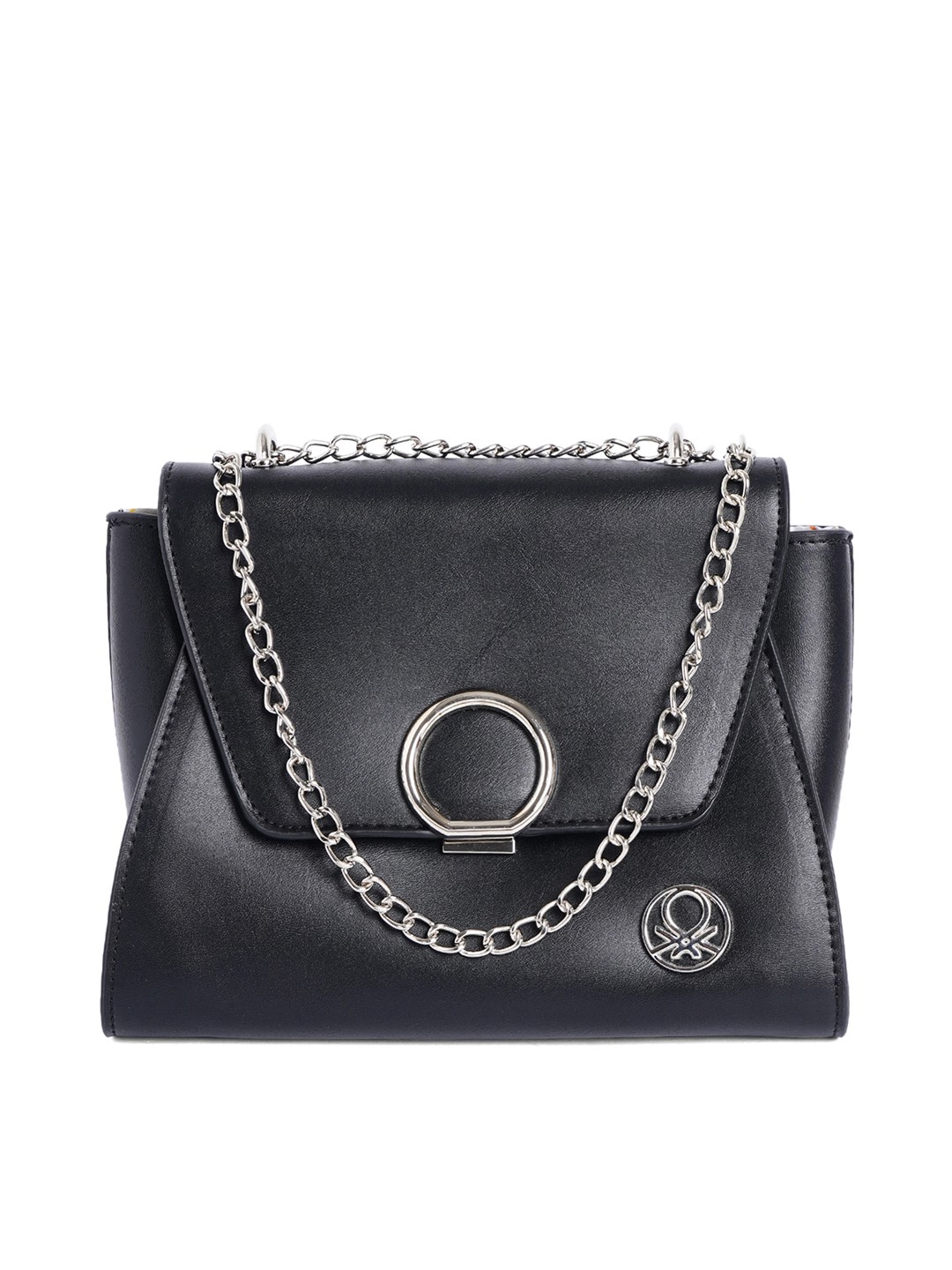 

United Colors of Benetton Black Structured Sling Bag