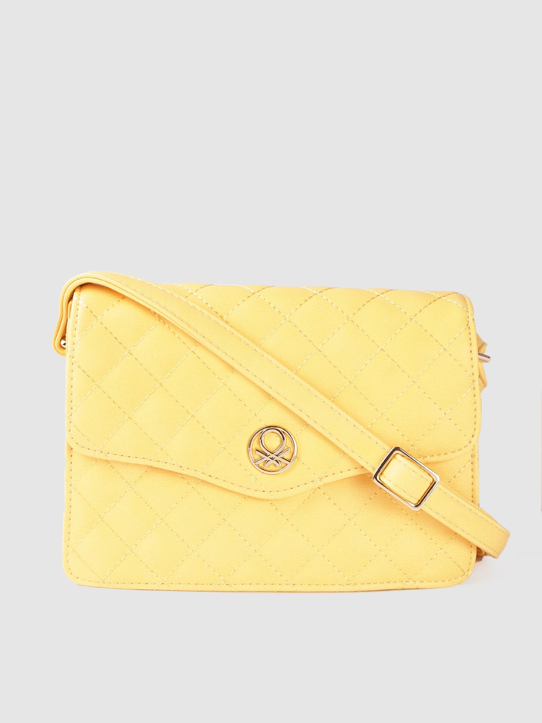 

United Colors of Benetton Yellow Quilted Sling Bag
