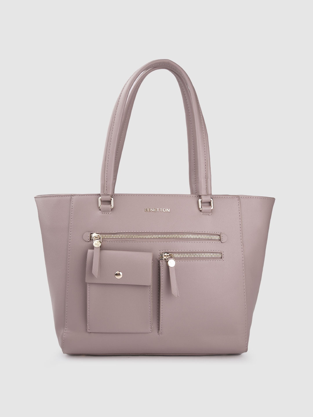 

United Colors of Benetton Women Dusty Pink Solid Structured Shoulder Bag, Rose