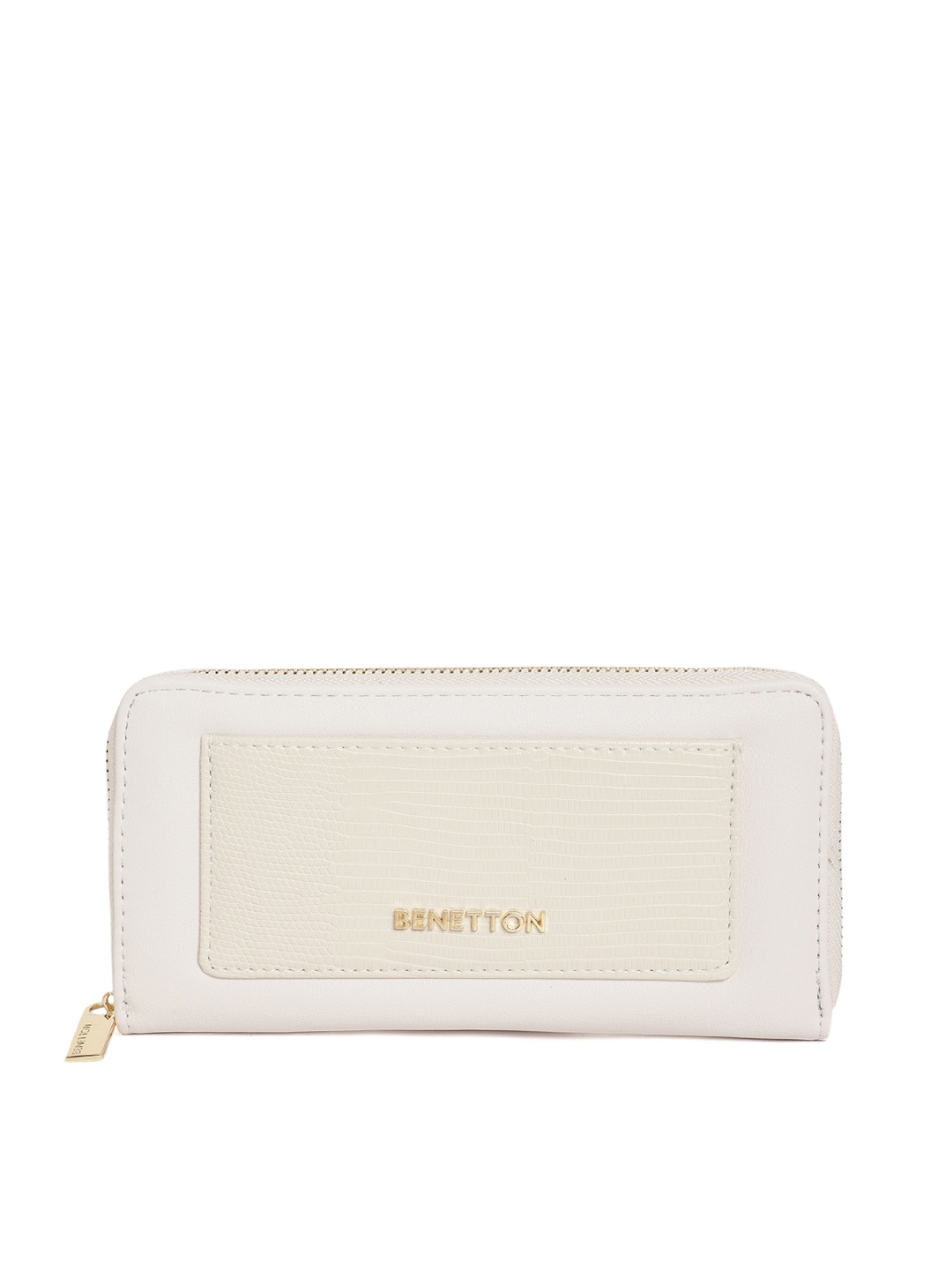 

United Colors of Benetton Women White Zip Around Wallet