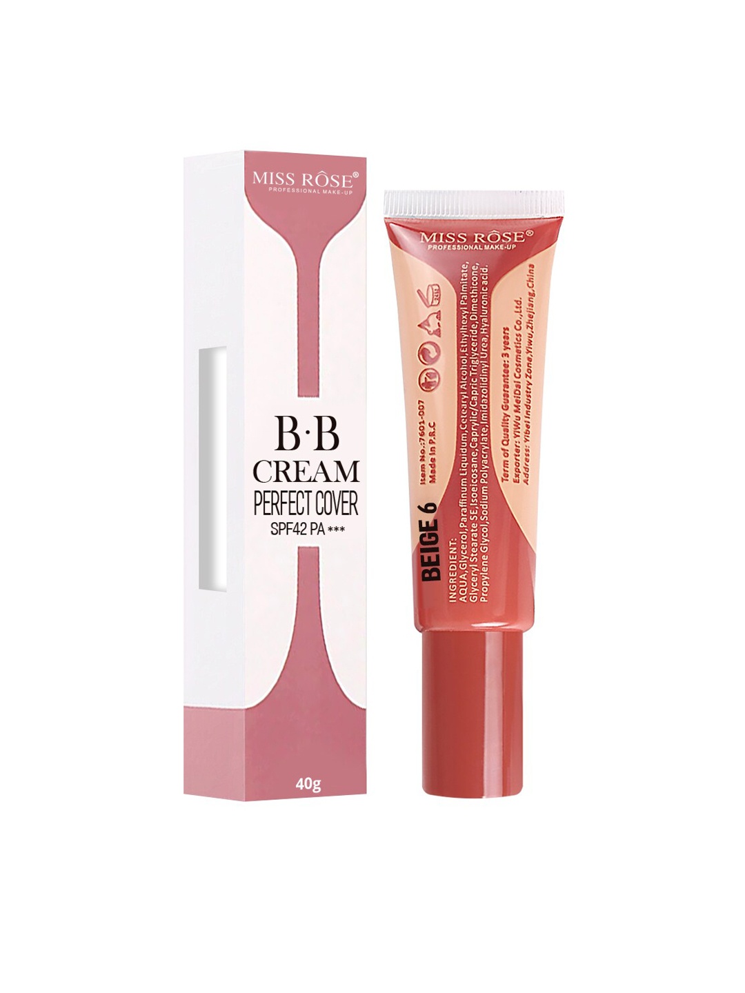 

MISS ROSE Perfect Cover BB Cream SPF 42 #Beige 06 - 40 g, Beige