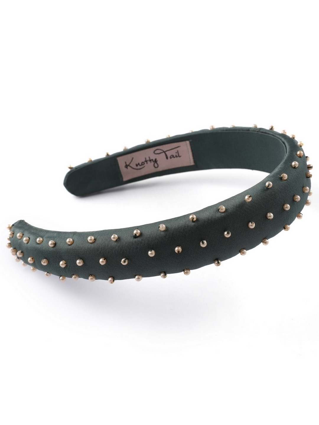 

Knotty Tail Women Black Pearl-Studded Embellished Headband