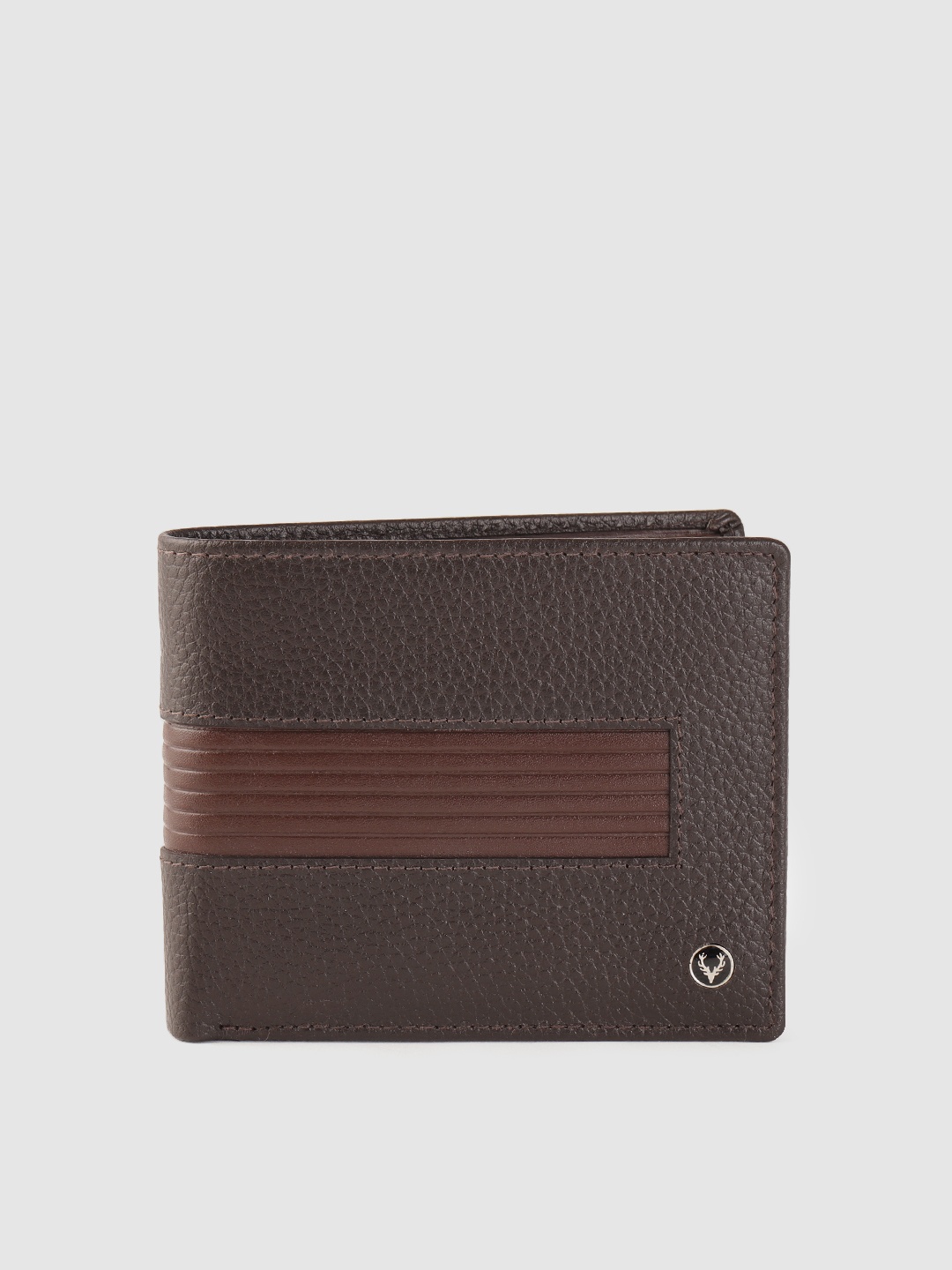 

Allen Solly Men Coffee Brown Textured Leather Two Fold Wallet