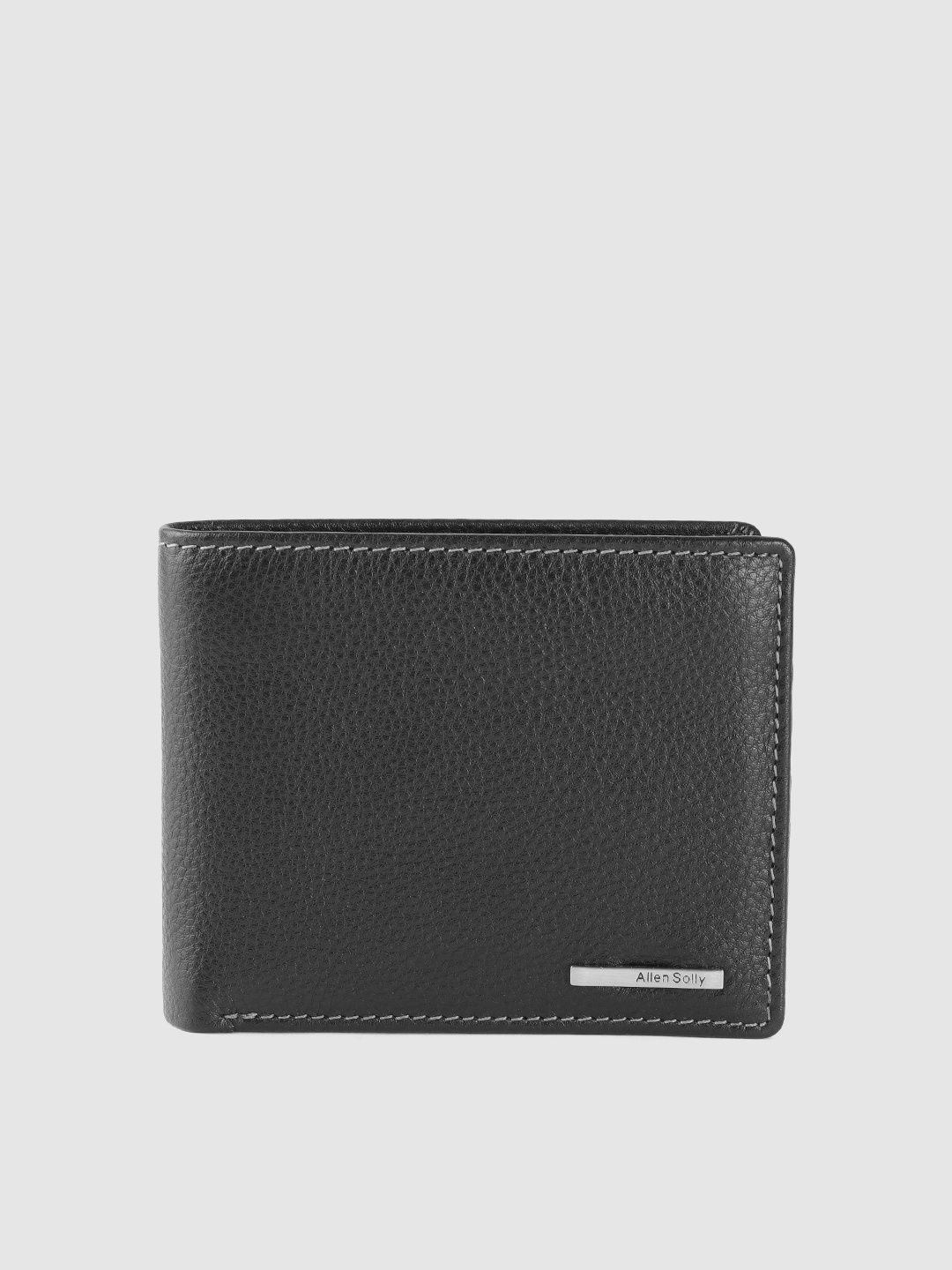 

Allen Solly Men Black Textured Leather Two Fold Wallet